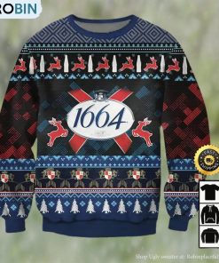 1664 Blanc Beer Ugly Christmas Sweater, Gifts For Beer Lovers, Best Christmas Gifts