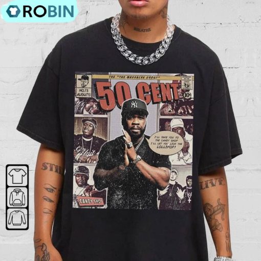 50 Cent Retro Shirt, The Massacre Album World Tour Crewneck Tee Tops