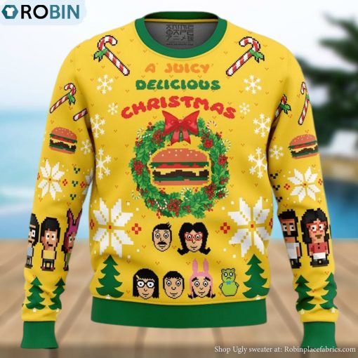 A Juicy Delicious Christmas Bob’s Burgers Ugly Christmas Sweater