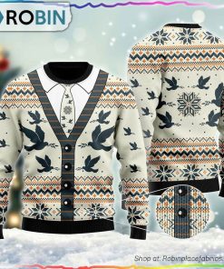 A Silhouette Of Flying Pigeon Cardigan Ugly Sweater