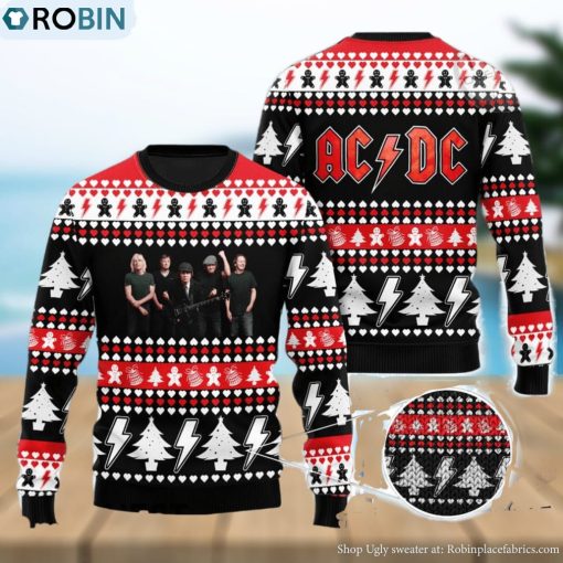 ACDC All Over Print Christmas Knitting Ugly Sweater