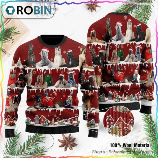 Afghan Hound Ugly Christmas Sweater
