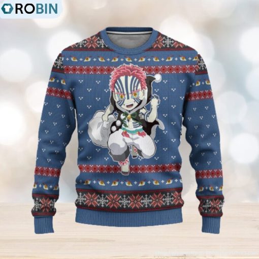 Akaza Demon Slayer Anime Xmas Women Mens Ugly Christmas Sweater