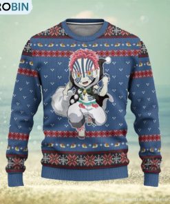 Akaza Demon Slayer Anime Xmas Women Mens Ugly Christmas Sweater