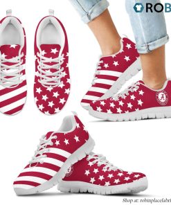 Alabama Crimson Tide America Flag Pattern Casual Breathable Running Shoes Alabama Crimson Tide America Flag Pattern Casual Breathable Running Shoes
