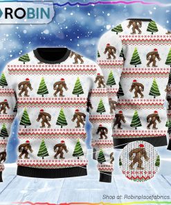 Amazing Bigfoot Christmas Tree Ugly Sweater