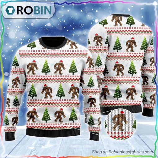 Amazing Bigfoot Christmas Tree Ugly Sweater