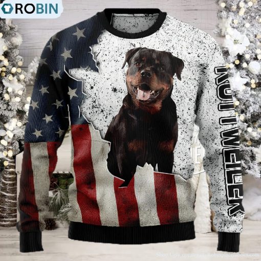 American Rottweiler Christmas Ugly Christmas Sweater
