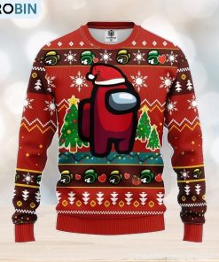 Among Us Red Ugly Christmas Sweater Amazing Gift Men And Women Christmas Gift
