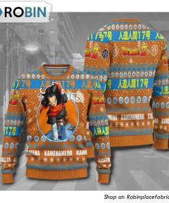 Android 17 Dragon Ball Z Anime 3D Printed Ugly Christmas Sweater