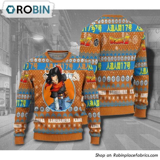 Android 17 Dragon Ball Z Anime 3D Printed Ugly Christmas Sweater