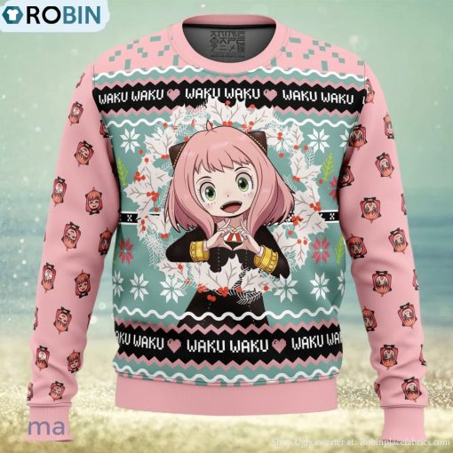 Anya Forger Waku Waku Spy x Family Ugly Christmas Sweater 3D Gift Christmas Funny