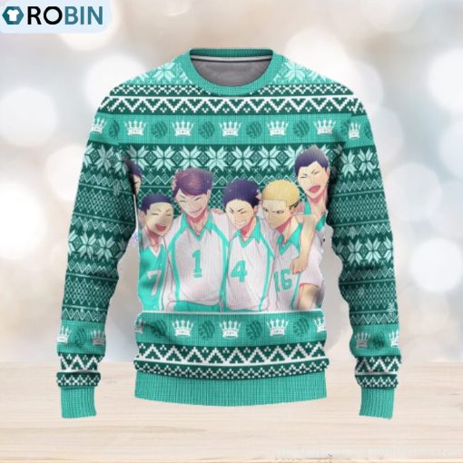 Aoba Johsai High Haikyuu Anime Xmas Women Mens Ugly Christmas Sweater