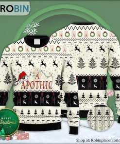Apothic Wine Reindeer Snowy Night Ugly Christmas Sweater