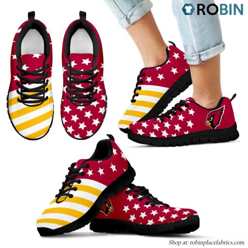 Arizona Cardinals America Flag Full Stars Stripes Pattern Sneaker