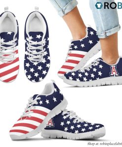 Arizona Wildcats America Flag Full Stars Stripes Pattern Sneaker Arizona Wildcats America Flag Full Stars Stripes Pattern Sneaker