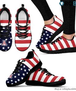 Arizona Wildcats America Flag Stripes Pattern Breathable Running Shoes Arizona Wildcats America Flag Stripes Pattern Breathable Running Shoes