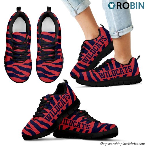 Arizona Wildcats Tiger Skin Stripes Pattern Printed Breathable Running Shoes