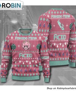 Ashido Mina My Hero Academia Anime 3D Printed Ugly Christmas Sweater Ashido Mina My Hero Academia Anime 3D Printed Ugly Christmas Sweater