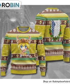 Attack On Titan Armin Arlert Anime 3D Printed Ugly Christmas Sweater