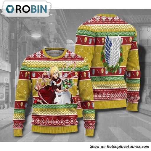 Attack On Titan Historia Reiss Anime 3D Printed Ugly Christmas Sweater