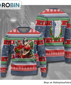 Attack On Titan Mikasa Ackerman Anime Christmas Ugly Sweater