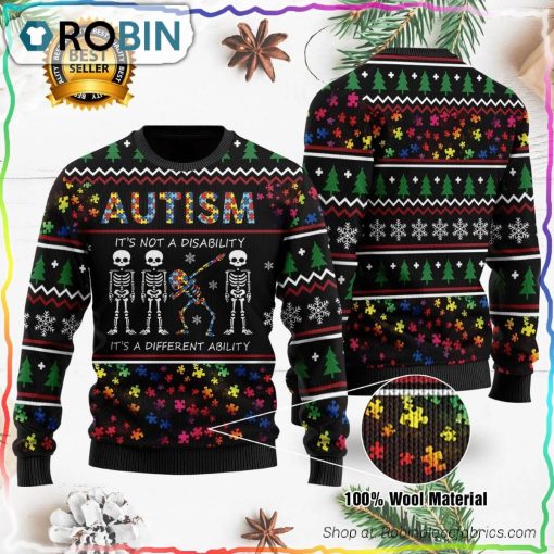 Autism It’s Not A Disability Ugly Christmas Sweater