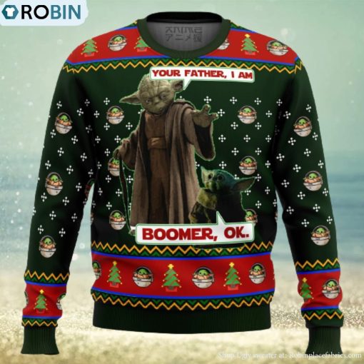 Baby Yoda Boomer Star Wars Ugly Christmas Sweater