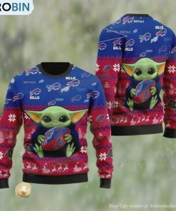 Baby Yoda Buffalo Bills Christmas Ugly Sweater NFL Football Fan Gift