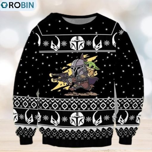 Baby Yoda Pew Pew Star Wars Funny Christmas Ugly Sweater