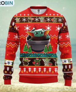 Baby Yoda Red Party Thanksgiving Ugly Christmas Sweater Gift For Men Women