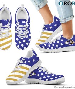 Baltimore Ravens America Flag Full Stars Stripes Pattern Sneaker Baltimore Ravens America Flag Full Stars Stripes Pattern Sneaker