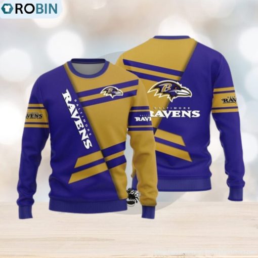 Baltimore Ravens Basic Pattern Knitted Sweater For Ugly Christmas