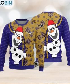 Baltimore Ravens Olaf Teams Funny Knitted Sweater For Christmas