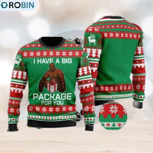 Barry Wood Christmas Sweater Big Black Guy I Have A Package For You Wool Ugly Sweatshirt