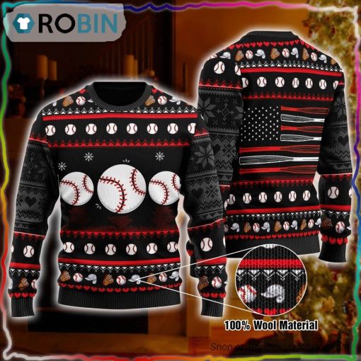 Baseball Balls Ugly Christmas Sweater