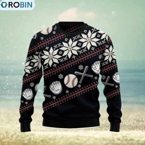 Baseball Ugly Christmas Sweater 3D Gift Christmas Funny