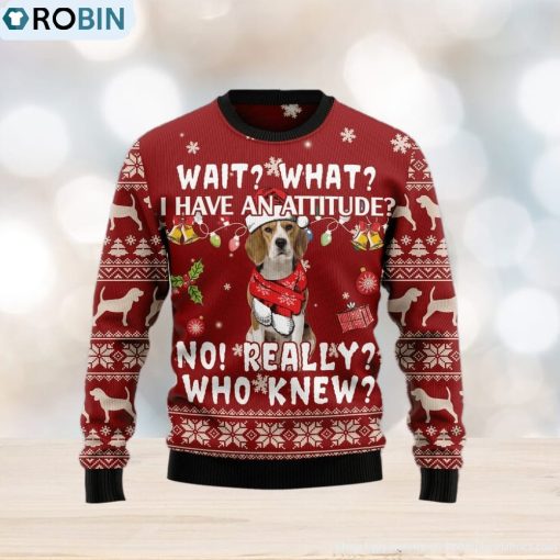 Beagle Attitude Ugly Christmas Sweater Gift Men Women