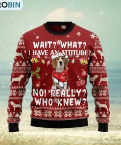 Beagle Attitude Ugly Christmas Sweater Gift Men Women