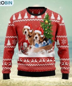 Beagle Dashing Ugly Christmas Sweater For Men & Women Adult, Christmas gift for Dog lover