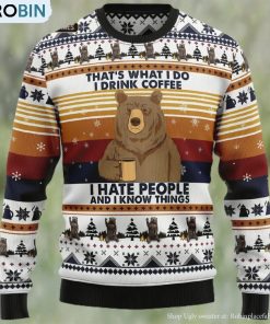 Bear Coffee Christmas Ugly Christmas Sweater Sweatshirt