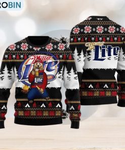 Bear Drinking Miller Lite Christmas