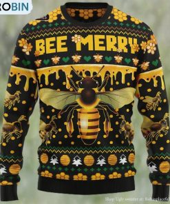 Bee Merry Ugly Christmas Sweater, Xmas Sweatshirt