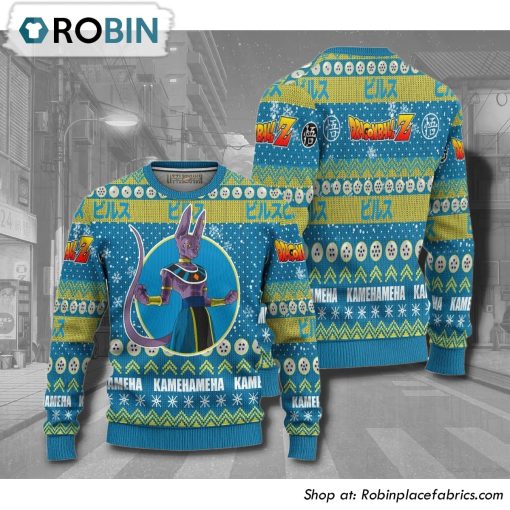 Beerus Dragon Ball Z Anime Christmas Ugly Sweater
