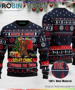 Believe In Bigfoot Ugly Christmas Sweater