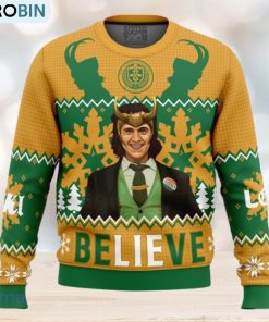 Believe Loki Marvel Ugly Christmas Sweater 3D Gift Christmas Funny Believe Loki Marvel Ugly Christmas Sweater 3D Gift Christmas Funny