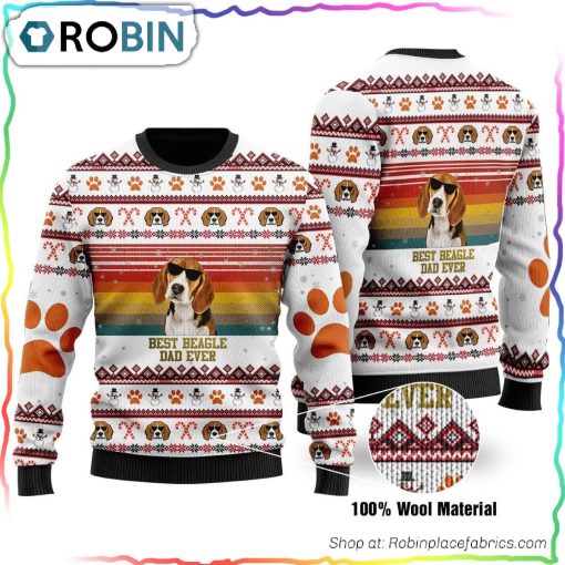 Best Beagle Dad Ever Ugly Christmas Sweater