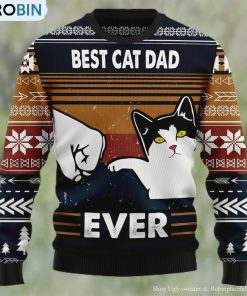 Best Cat Dad Ever Ugly Christmas Sweater