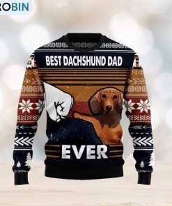 Best Dachshund Dad Ever Ugly Christmas Sweater 3D Gift Christmas Funny