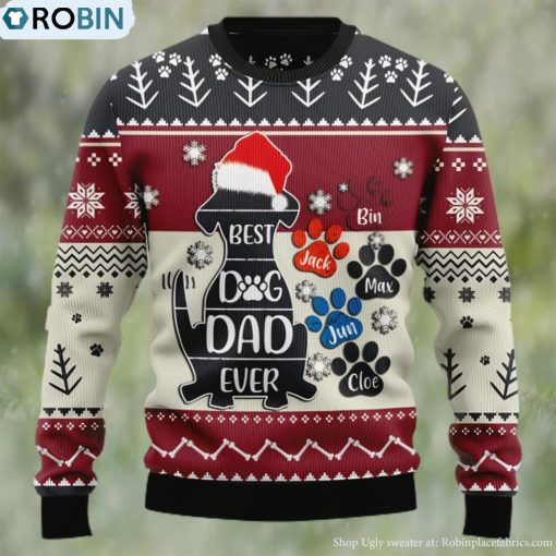 Best Dog Dad Ever Ugly Christmas Sweater